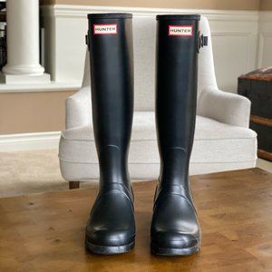Women's Hunter Boots Original Tall Snow Rain Waterproof Boots - Black - Size 8